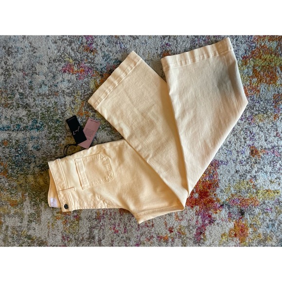 JEN7 by 7 For All Mankind Patch Pocket Mid Rise Crop Wide Leg Jeans Size 2 - Picture 11 of 11